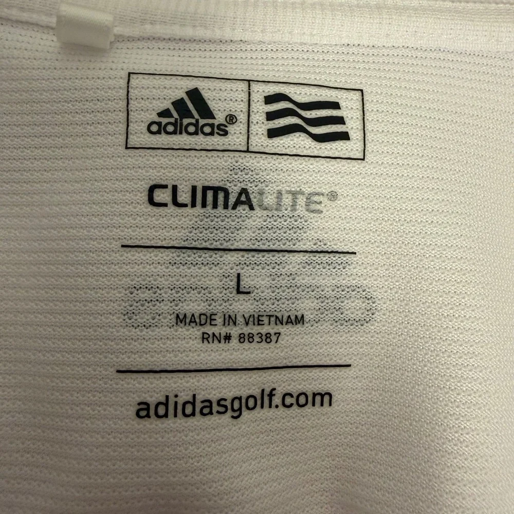 Adidas Golf Mens White Climalite Bear Creek Polo Shirt Large P78573